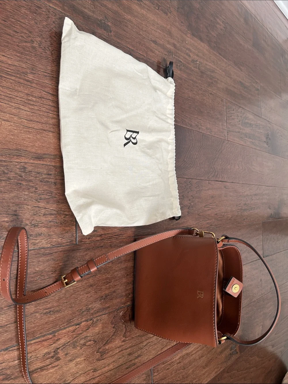 Brown Leather Banana Republic Small Crossbody Bag with Shoulder Strap